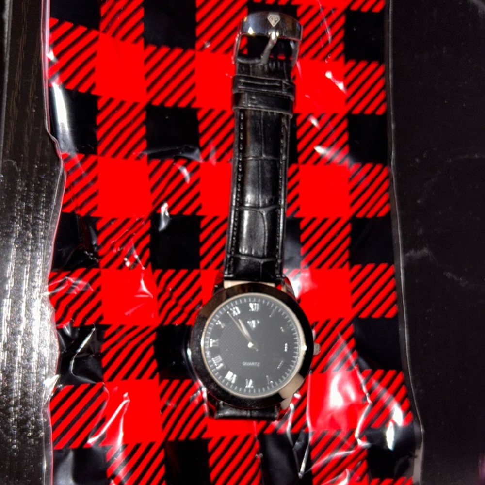 Classic Black Leather Men's Watch